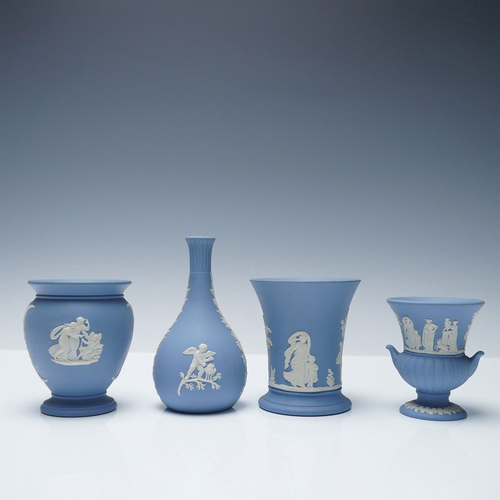 4pc Wedgwood Blue Jasperware Vase Collection (1 of 5)