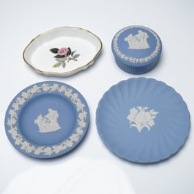 4pc Wedgwood Jasperware and Bone China Dish Collection