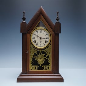 Vintage Portuguese Wooden Regulator Shelf Clock