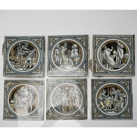 6pc Minton Shakespearean Series Ceramic Tiles