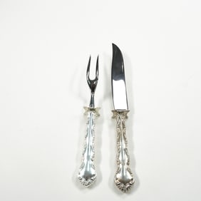 2pc Reed & Barton Sterling Handle Carving Set