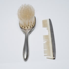 2pc Webster Sterling Silver Baby Brush and Comb Set