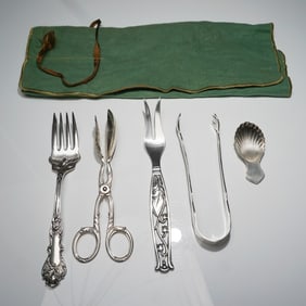 5pc Silverplated, EPNS, and Silver Toned Serving Set