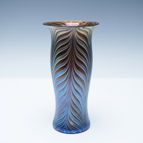 Iridescent Swirled Art Glass Vase
