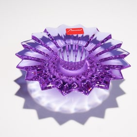 Baccarat Amethyst Crystal Candlestick Baby Holder