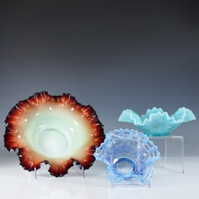 3pc Art Deco & Depression Glass Bowls