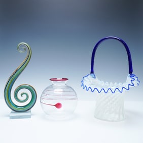 3pc Decorative Art Glass Collection