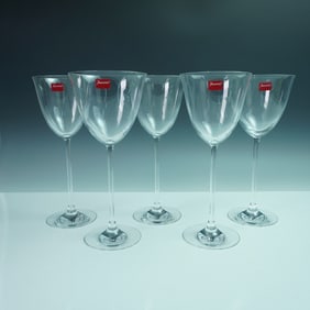 5pc Baccarat Filao Crystal Wine Glasses
