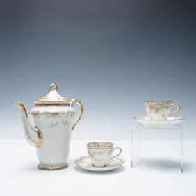 5pc Theodore Haviland Limoges Hand-Painted Porcelain Tea Set