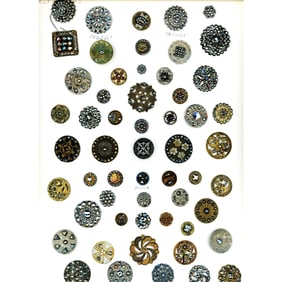 A card of division one steel and cut steel OME buttons