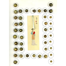 A full card of division one Chinese metal ball buttons