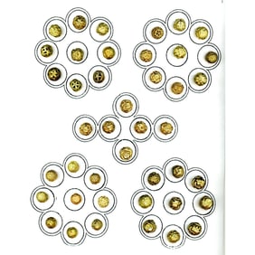 A full card of division one Chinese metal ball buttons