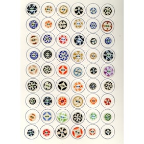 A card of division one "Stencil" China buttons