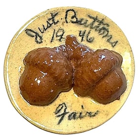 A rare Studio artist ceramic pictorial button