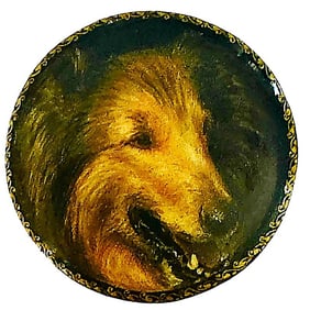 A division three hand painted Lacquer Button