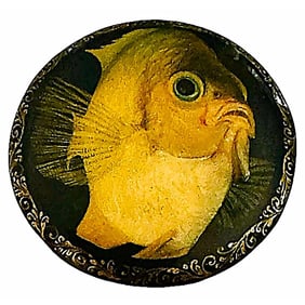 A division three hand painted Lacquer Button
