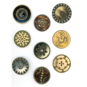 A small card of division one Celluloid buttons