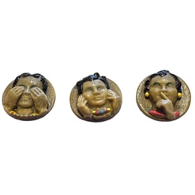 A set of division three pictorial buttons