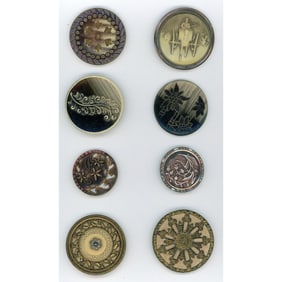 A small card of division one celluloid buttons