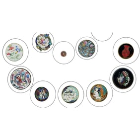 A partial card of division 1 & 3 assorted enamel buttons