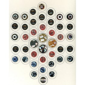 A Card of division one assorted inlay buttons