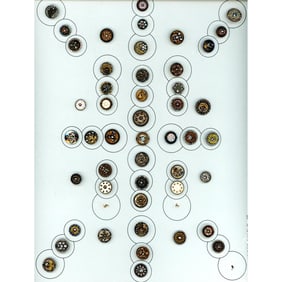 A card of division one steel cup buttons