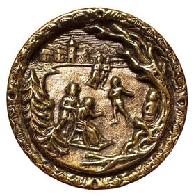 A division one detailed pictorial brass button