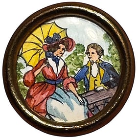 A division one French enamel pictorial button