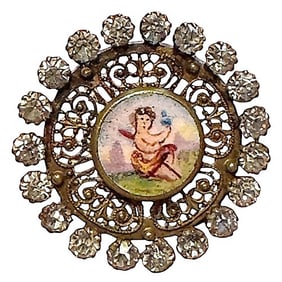 A division one polychrome pictorial enamel button