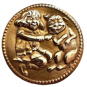 A division one brass pictorial button