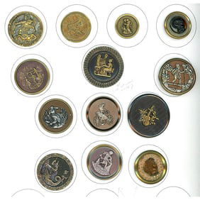A partial card of division 1 assorted figural buttons
