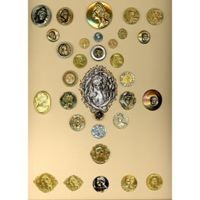 A card of division one metal head buttons