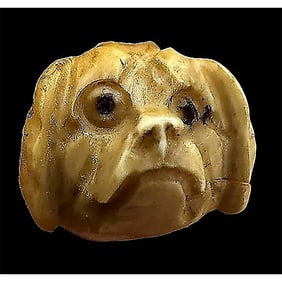 A division one carved natural material button