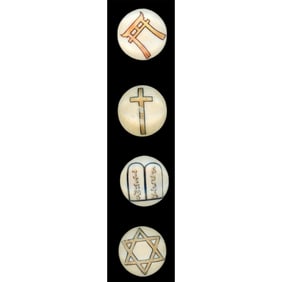 A small card of division three natural material buttons