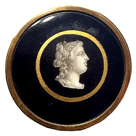A division one transfer porcelain in metal button