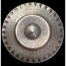 A division one engraved metal button