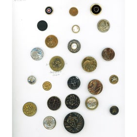 A card of division one assorted Paris back buttons