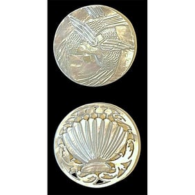 A small card of division three pictorial pearl buttons