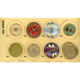 A partial card of division 1 & 3 glass buttons
