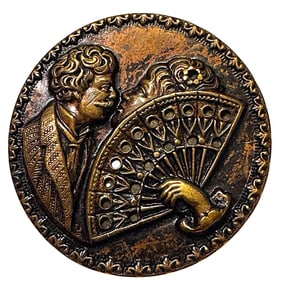 A division one brass pictorial couple button