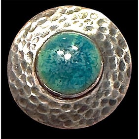 A division one Ruskin pottery in metal button.