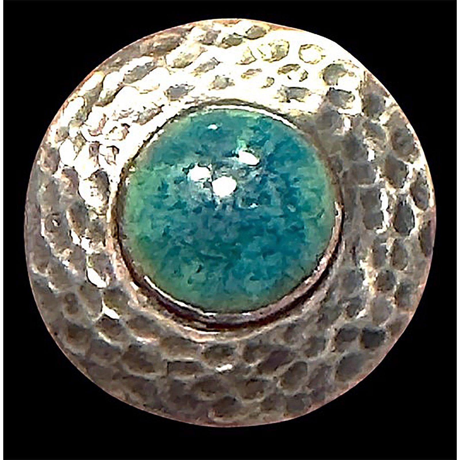 A division one Ruskin pottery in metal button. (1 of 2)