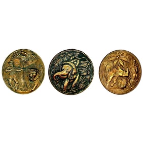 A set of division one brass pictorial buttons