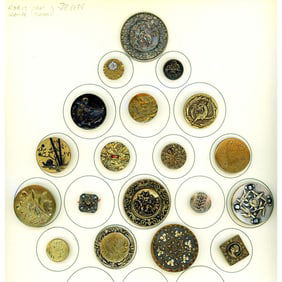 A partial card of division one Paris backmark buttons