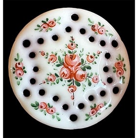 A division one unusual pierced enamel button