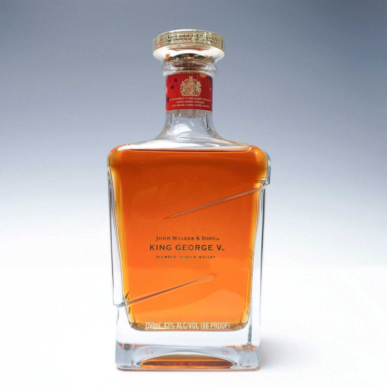 John Walker & Sons King George V Blended Scotch Whisky: John Walker & Sons King George V Blended Scotch Whisky, Angel Chen Limited Edition Lunar New Year release. This sealed bottle is presented in its original decorative box featuring a design by Angel Ch
