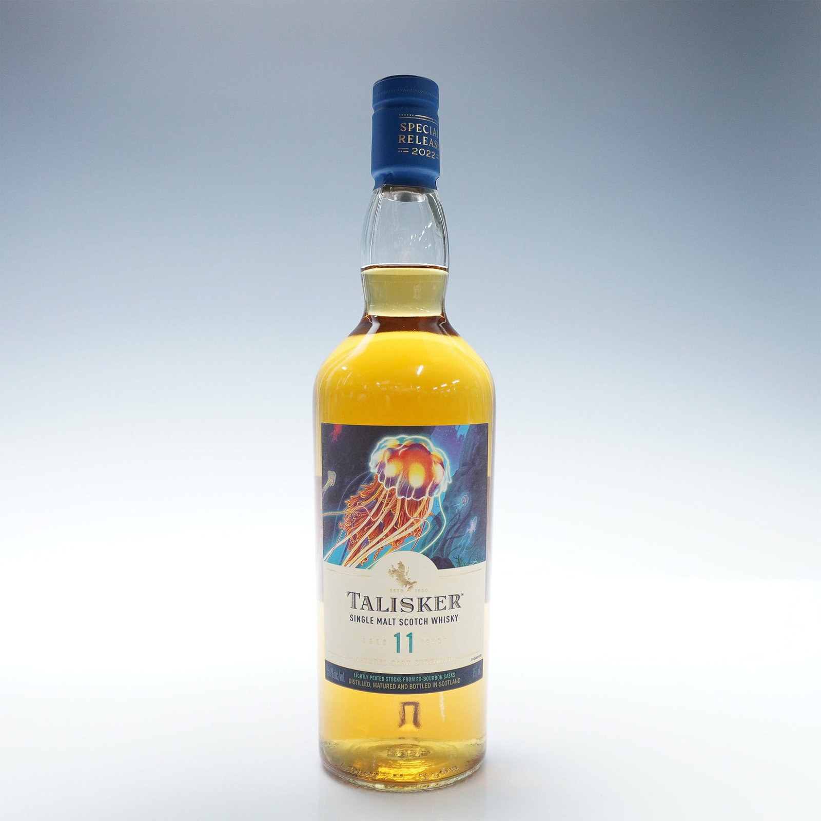 Talisker Aged 11 Years Single Malt Scotch Whisky: Sealed bottle of Talisker Aged 11 Years Single Malt Scotch Whisky from the Special Release 2022, presented in its original box. This 750ml bottle contains whisky with an alcohol content of 55.1% by vo