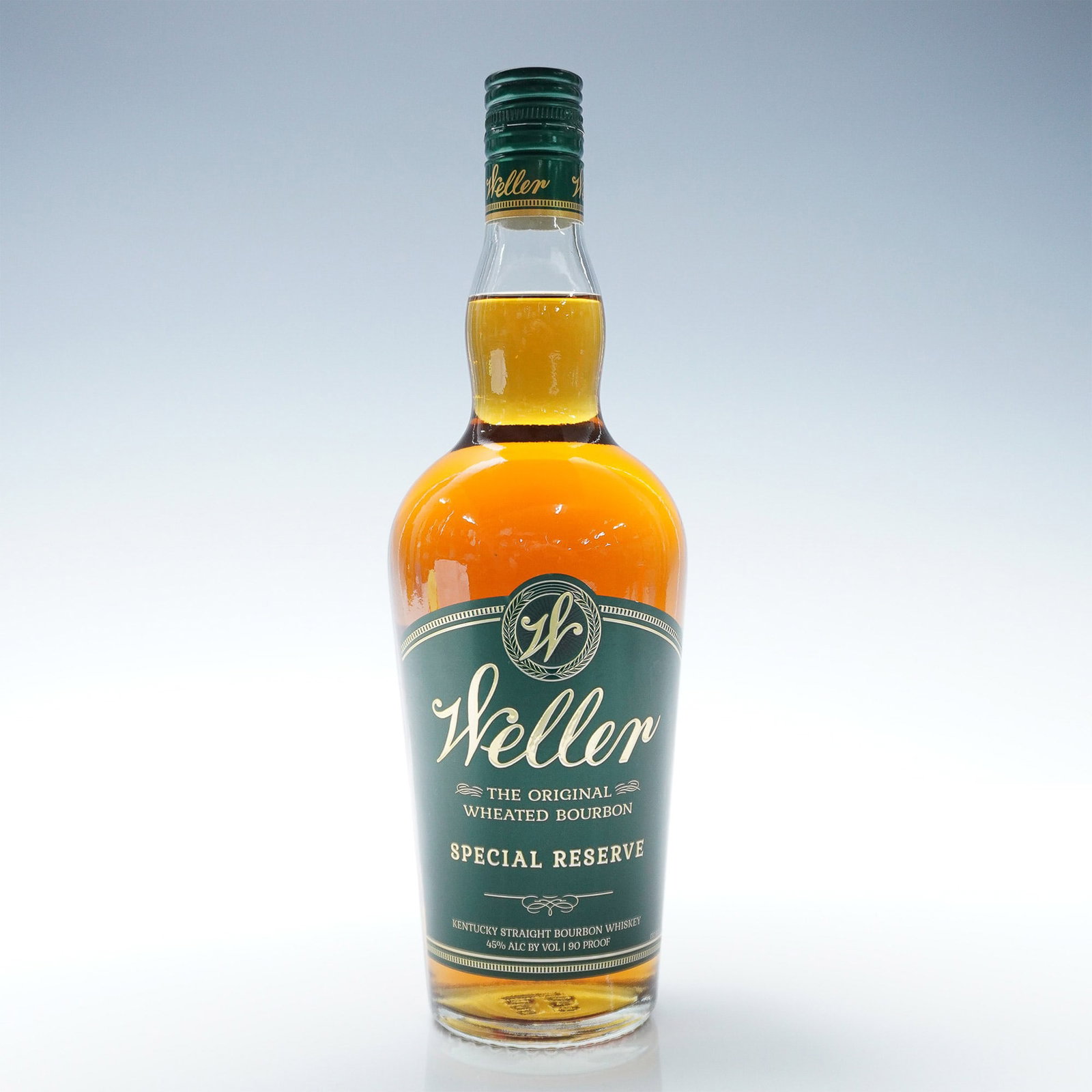 W.L. Weller Wheated Bourbon Special Reserve: Sealed 750ml bottle of W.L. Weller Wheated Bourbon Special Reserve, Kentucky Straight Bourbon Whiskey, with an alcohol content of 45% by volume. This bourbon is known for its wheated mash bill, which 