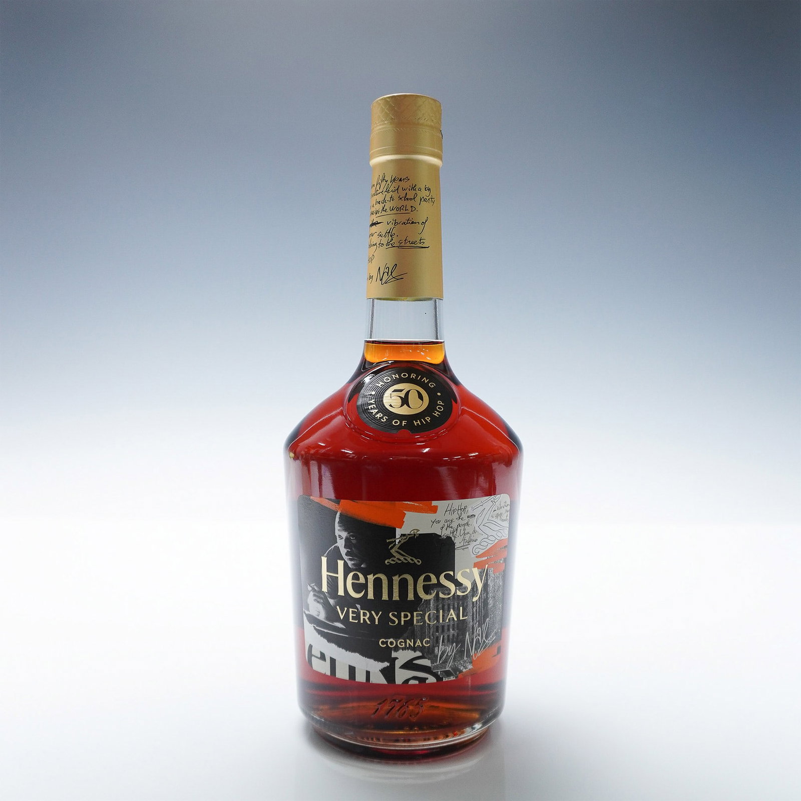 Hennessy Very Special 50 Years of Hip-Hop Limited Edition Cognac by Nas: A limited edition release of Hennessy Very Special Cognac, commemorating 50 years of hip-hop in collaboration with legendary rapper Nas. This collectible bottle features a striking design incorporatin