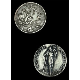 A small card of division one Religious scene buttons